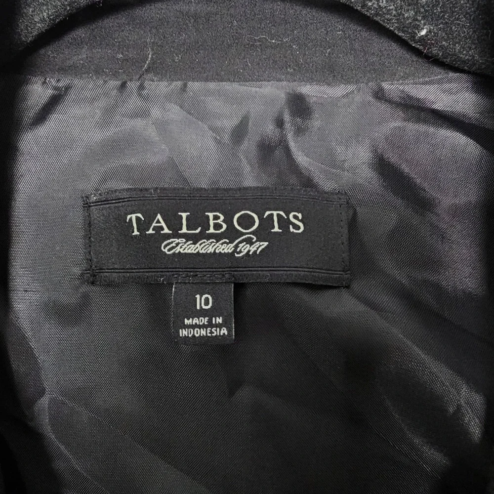 Talbots Womens 5-Button Tailored Blazer Size 10 Black Classic Professional Work